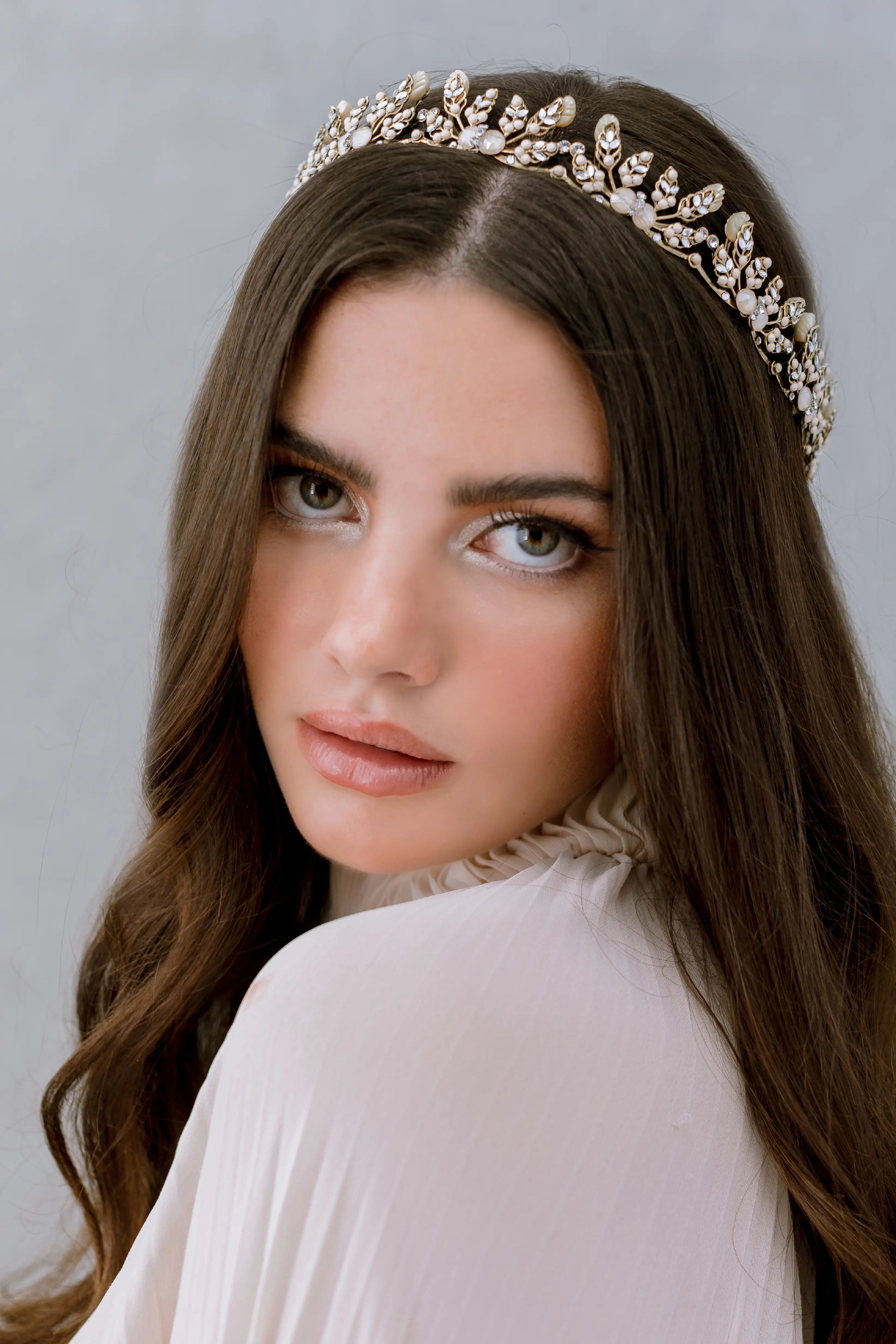 MariaElena Headpiece  Halo style SU 9016 SAMANTHA HALO – mariaelenaheadpieces main image 3