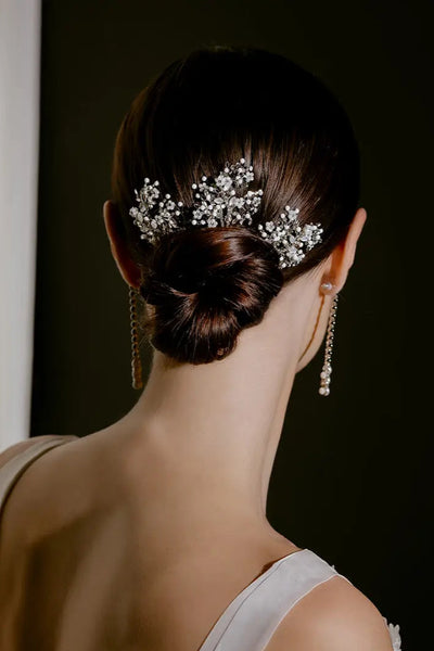 Maria Elena Pearl Bridal Headpiece Pin Choosing My Bridal Look with Maria Elena Headpieces - By  main image 3