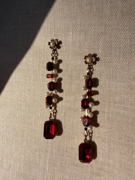 PROFICIENT EARRINGS (RUBY RED)