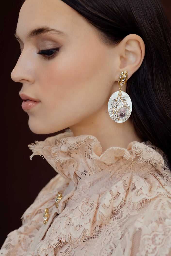GARDEN CAMEO EARRINGS