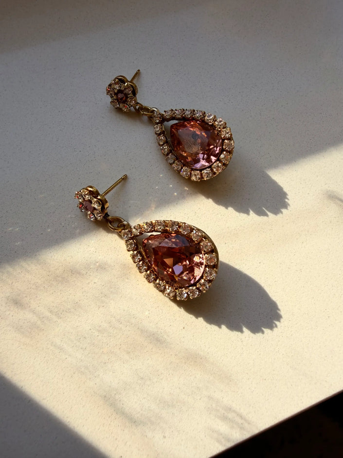DEWDROP EARRINGS (BLUSH ROSE)