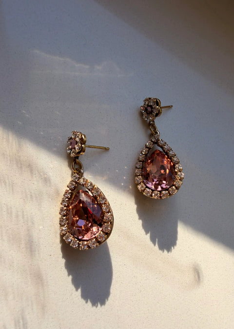 DEWDROP EARRINGS (BLUSH ROSE)