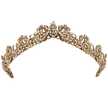 Gold tiara with floral designs on a white background